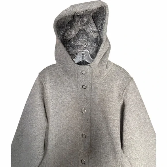 KÜHL Spyrit Hooded Gray Fleece Snap Jacket Women's L Outdoor Pockets - Picture 5 of 16